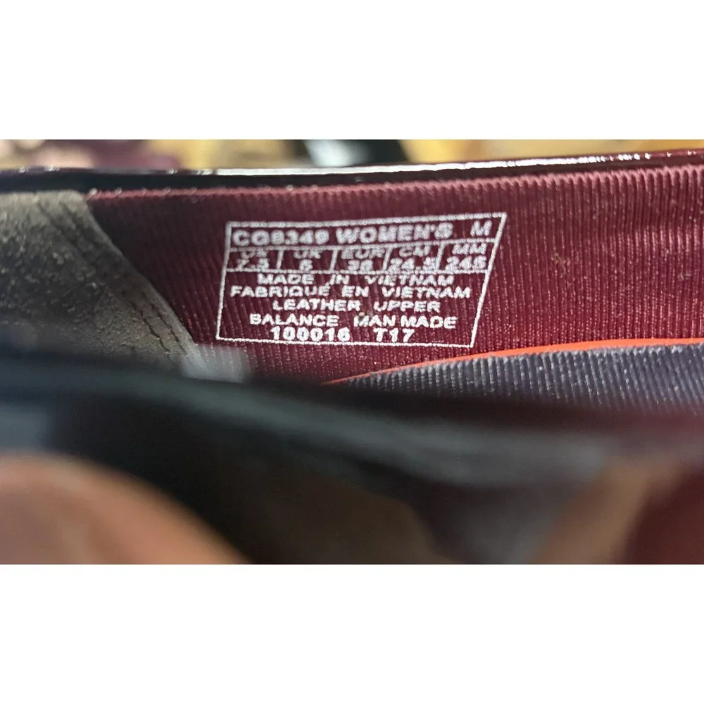 Rockport Total Motion Ombre Patent Leather Block Heel Pumps Burgundy Black 7.5